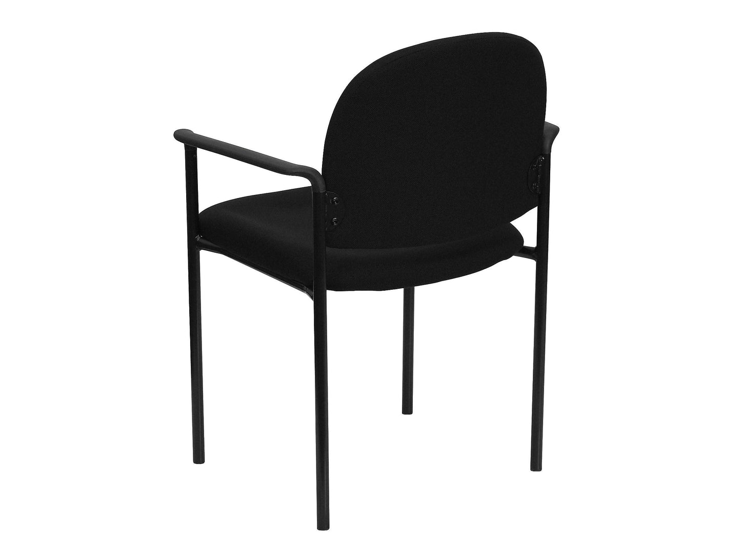 Flash Furniture Tiffany Side Reception Chair with Armrests, Stackable Fabric Waiting Room Chair for Commercial or Residential Use, Black