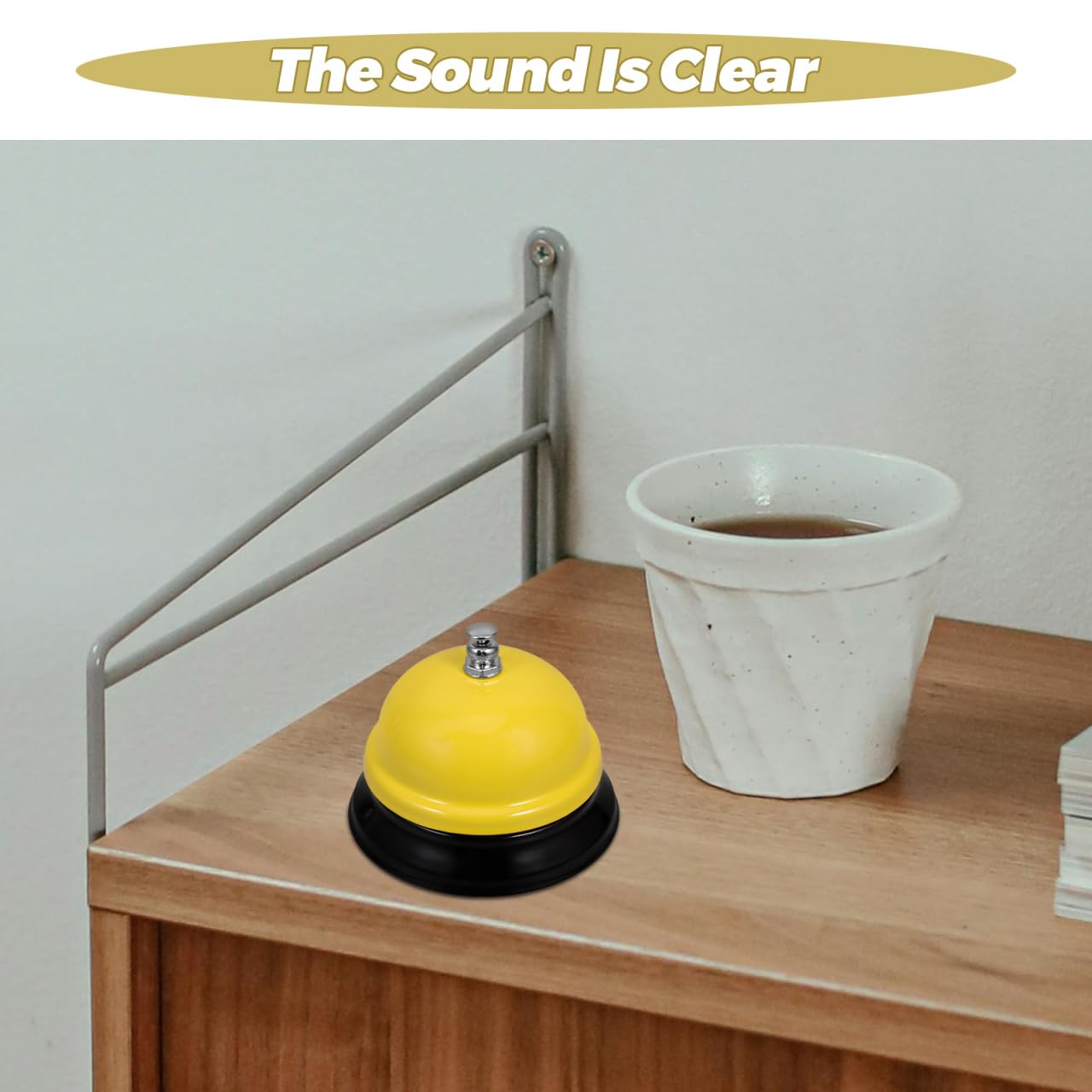 TEHAUX Service Bell 3 Inch Loud Metal Desk Bell Handheld Call for Office Hotel School Classroom Reception Elder Care Use
