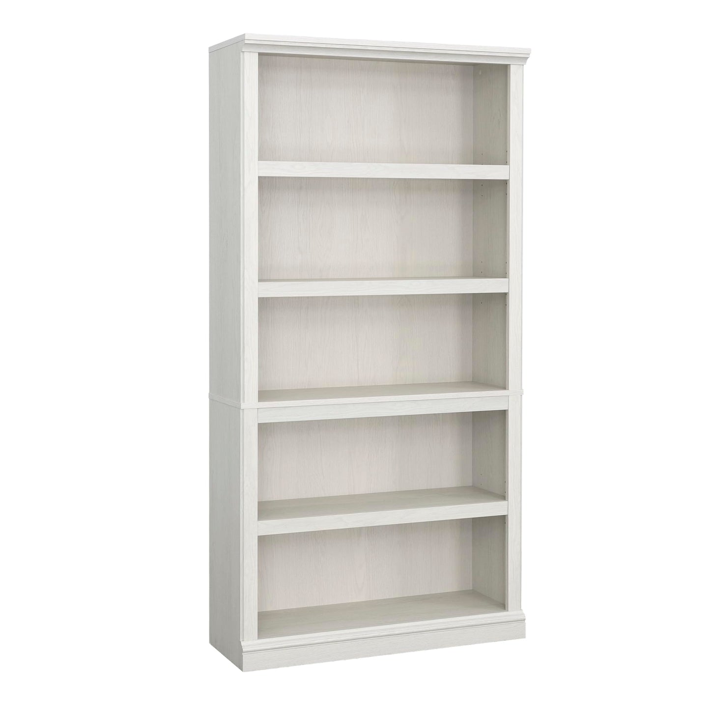 Sauder 5 Tier Book Shelf Wooden Bookcase Multipurpose Bookshelf for Home Office, Living Room, in Glacier Oak