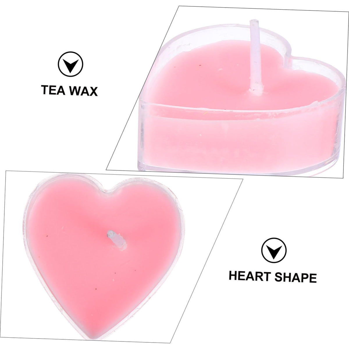TOPPERFUN 9Pcs Heart Shaped Scented Tea Candles Smokeless Aromatherapy Wax for Home Wedding Decor Romantic Atmosphere Pink Rose Fragrance Eco Friendly Multi Use