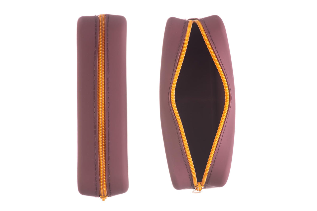 DIVERSEBEE Soft Silicone Pencil Case, Aesthetic Pencil Pouch with Zipper, Cute Pen Bag for School, Bible Journaling Supplies and Accessories, Pencil Organizer (Grape)