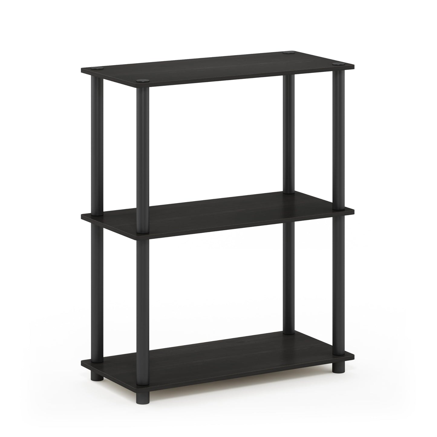Furinno Turn-N-Tube Storage Shelves, 3-Tier Book Shelf, Corner Shelf, Toolless Open Shelves, for Organization and Storage, Living Room, Garage, Home Office, Amber Pine
