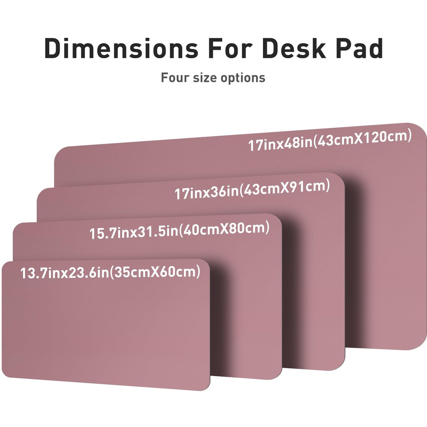 Aothia Leather Desk Pad Protector, Mouse Pad, Office Desk Mat,Non-Slip PU Leather Desk Blotter, Laptop Desk Pad, Waterproof Desk Writing Pad for Office and Home (Dark Pink, 23.6" x 13.7")