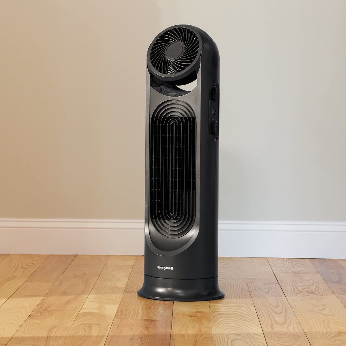 Honeywell TurboForce Tower Fan, 2-in-1 Fan with 6 speeds, quiet operation quality. Stylish Tower Fan for home, room, bedroom or home office - Black, HYF502