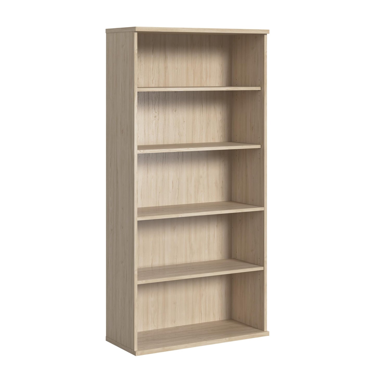 Bush Business Furniture Studio C Tall 5 Shelf Bookcase in Natural Elm, Large Bookshelf for Home or Professional Office