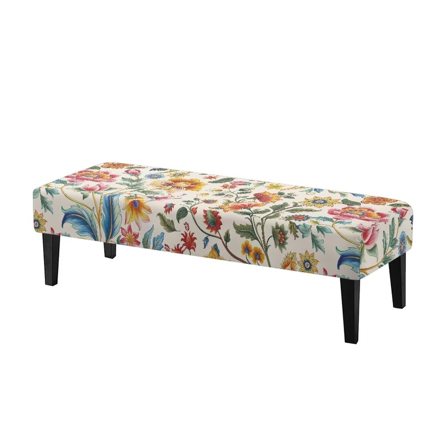Cugasmaru Bench Covers Slipcover Rectangle End of Bed Bench Dustproof Removable Stretch Dining Chair Cover for Restaurant Living Room Home Flower Colorful