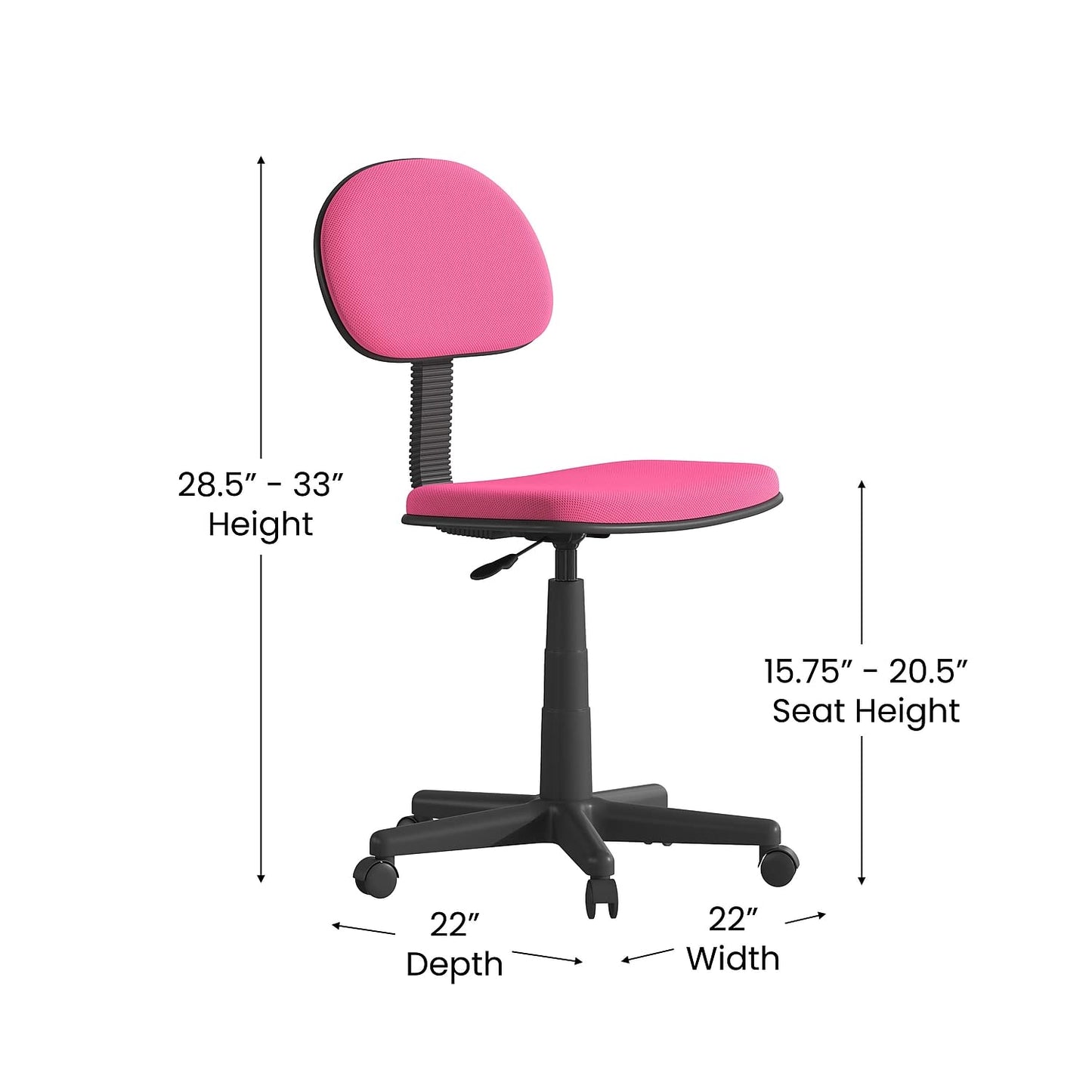 Flash Furniture Low Back Adjustable Student Swivel Task Office Chair with Padded Mesh Seat and Back - Homeschool Study Chair