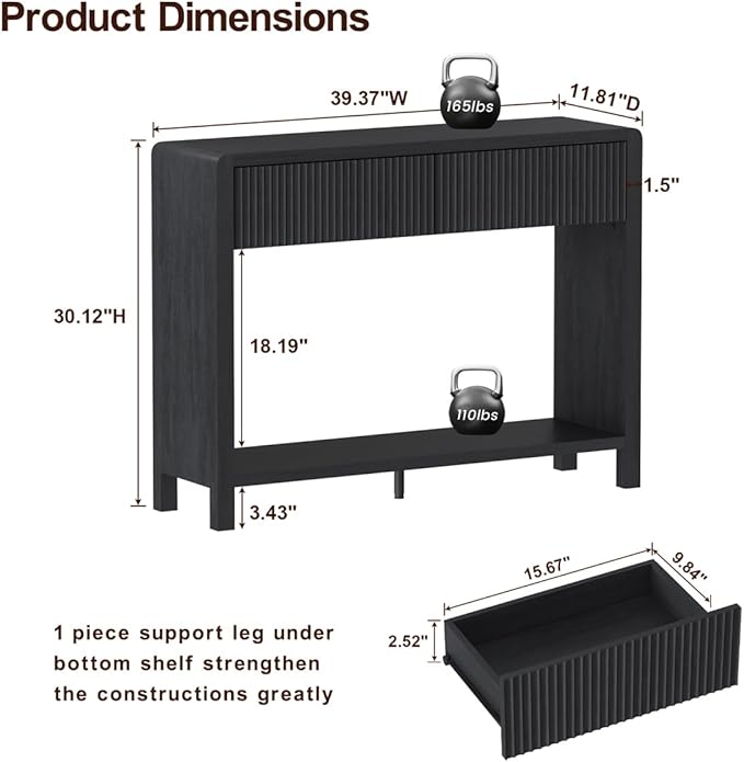 FATORRI Console Entryway Table, Modern Sofa Table