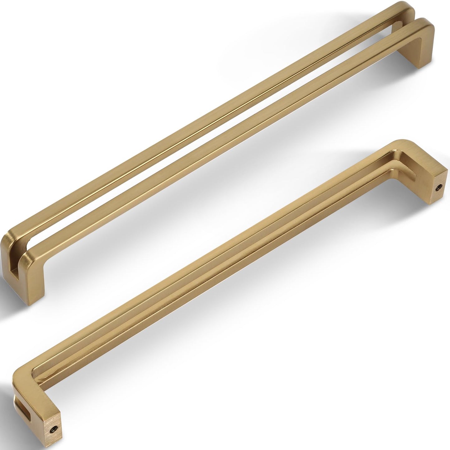 Vicycmc 10 Inch(256mm) Hole Center Champagne Bronze Zinc Alloy Solid Cabinet Pulls,Dresser Cabinet Handles Luxury Cabinet Pull Hardware for Bedroom, Kitchen 6 Pack 7600