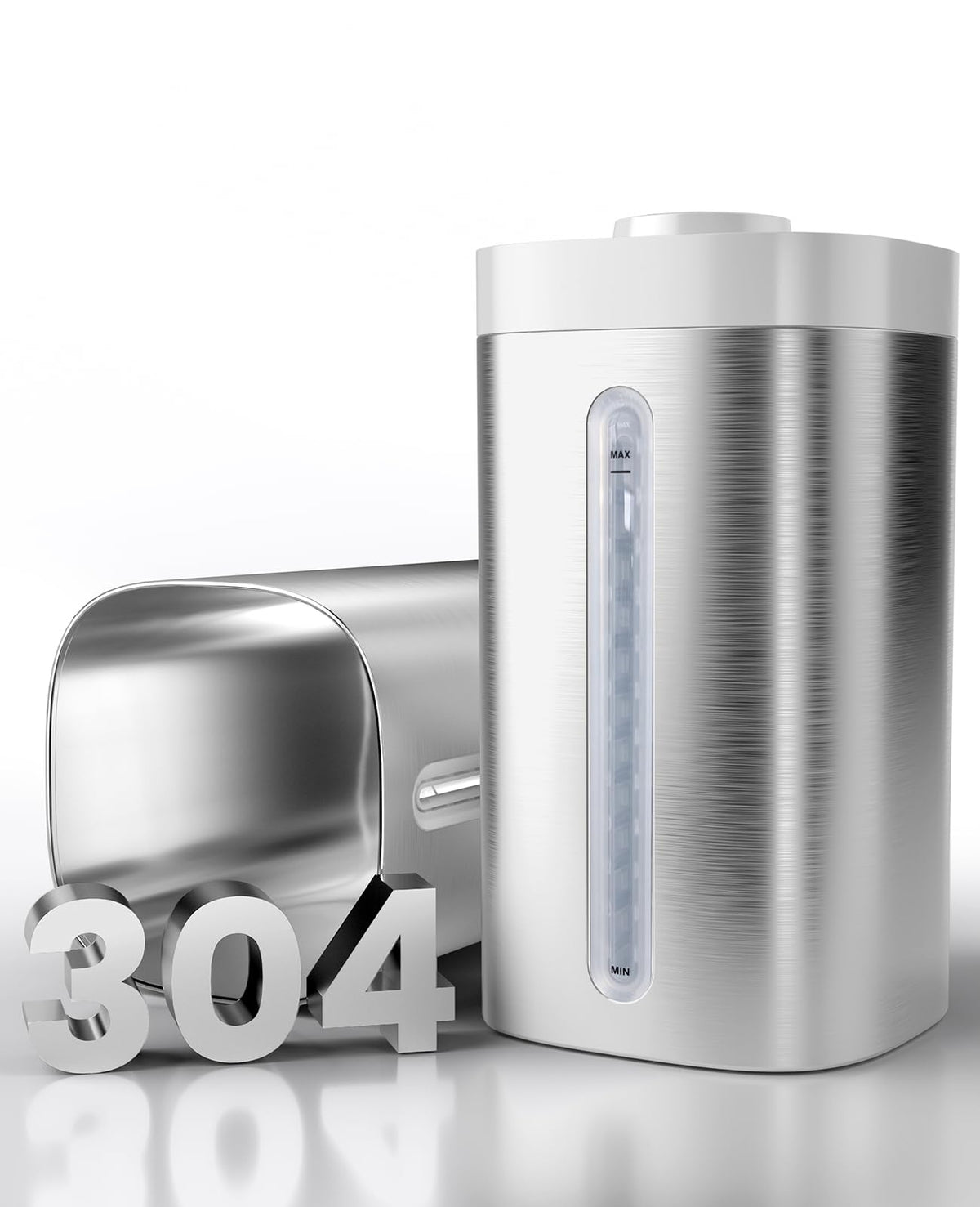 Jack & Rose Stainless Steel Humidifier, Easy to Clean, Dishwasher Safe, Cool Mist Humidifiers for Bedroom