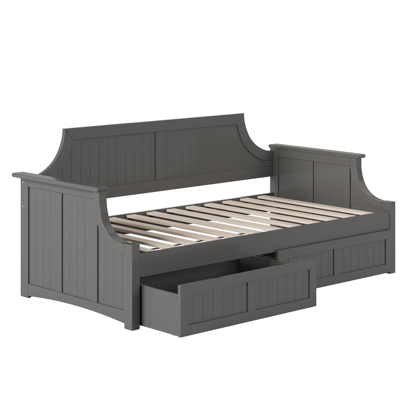 AFI Cambridge Twin Wood Daybed with Set of 2 Drawers in Grey