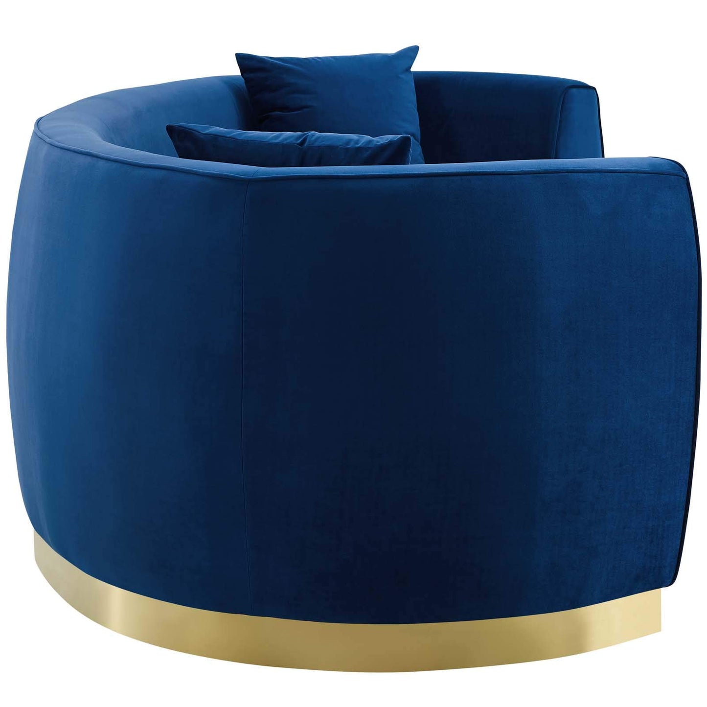 Modway EEI-3408-NAV Resolute Curved Performance Velvet Sofa, Navy