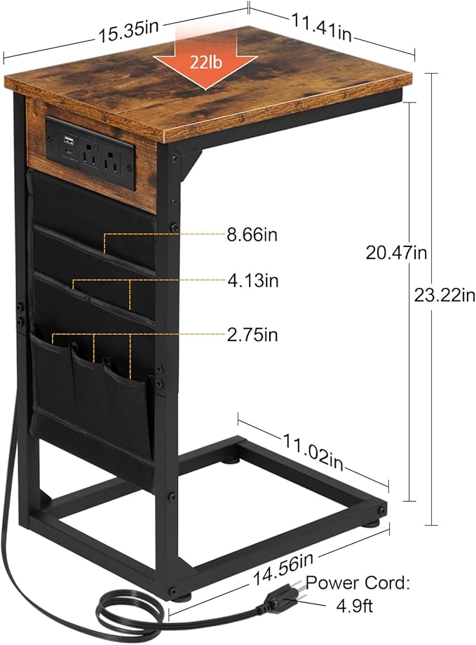 AMHANCIBLE C Shaped End Table