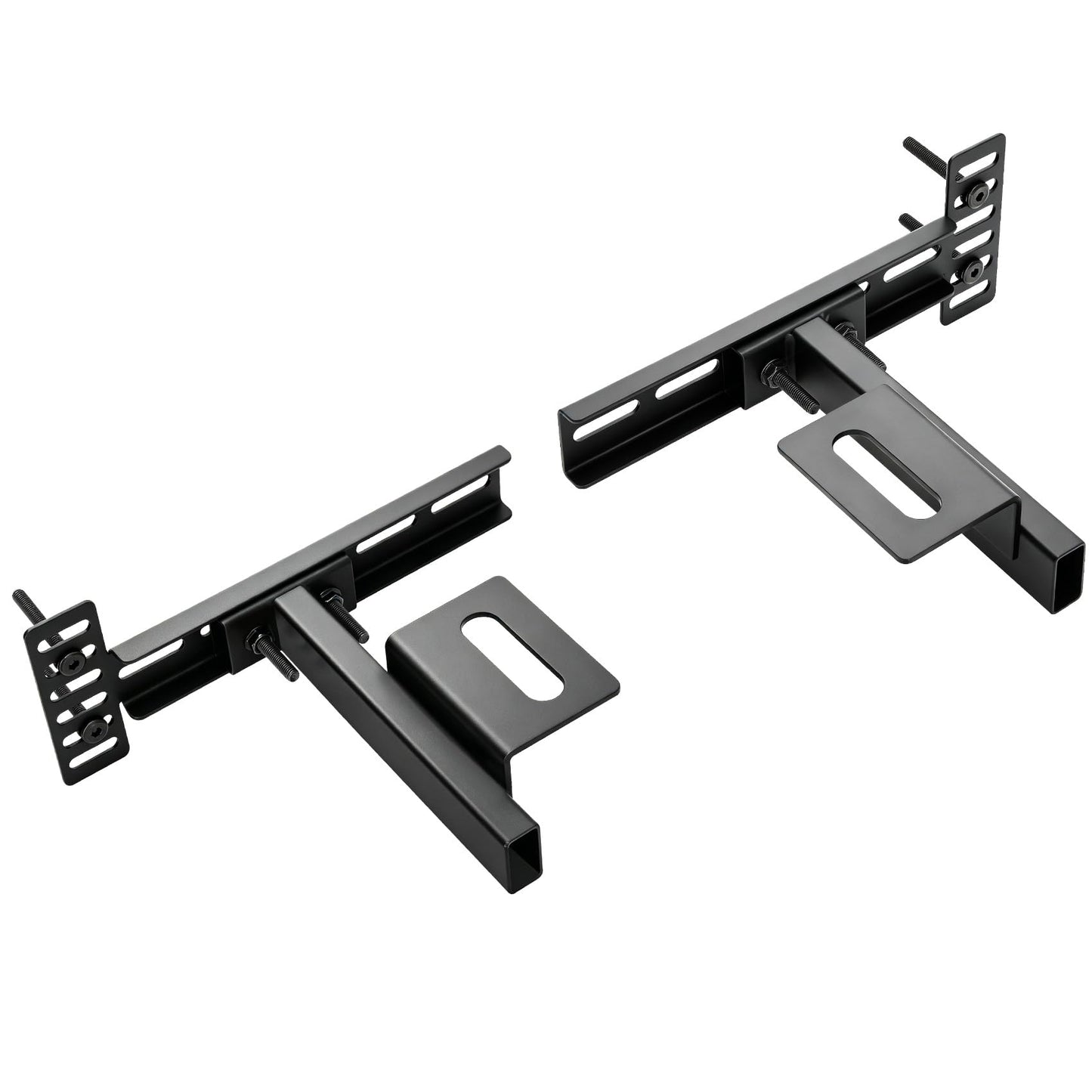 Thickened Headboard Brackets For Metal Bed Frame, Suitable For Double Bed, Standard Beds, Queen Beds, And King Bed, Adjustable Headboard Brackets With Footboard Extension Kit, Matte Black , 2 PCS