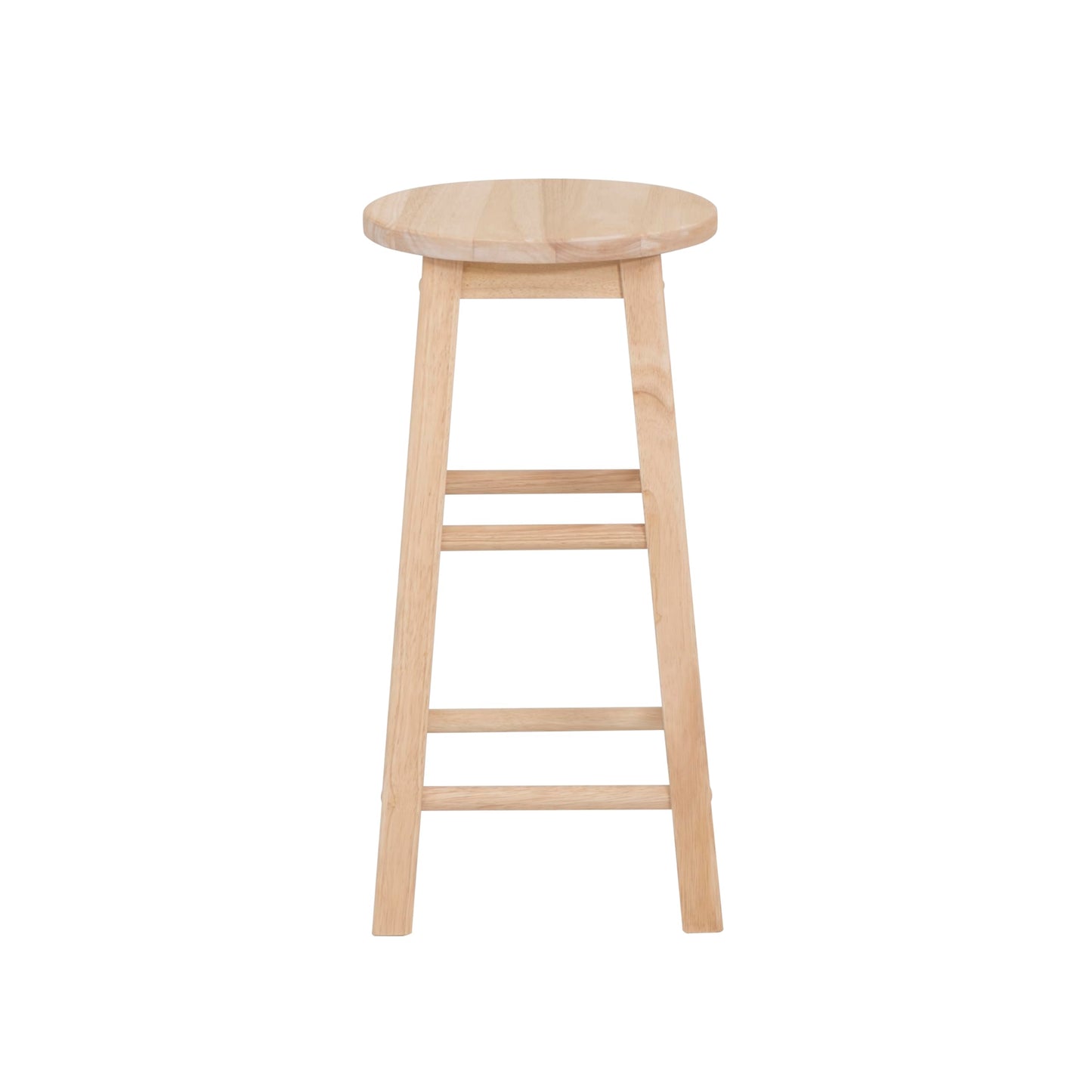 Linon Zeke Unfinished Solid Wood Backless Round Counter Stool with 24 Inch Seat Height