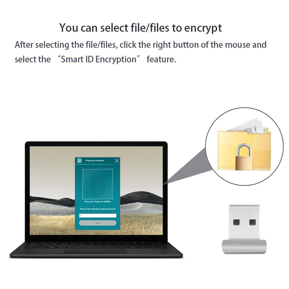 TNP Nano USB Fingerprint Reader for Windows 10/11 Hello - Security Key Biometric Scanner Sensor Dongle Module for Instant Acess, Password-Free Login, Sign-in, Lock, Unlock PC & Laptops