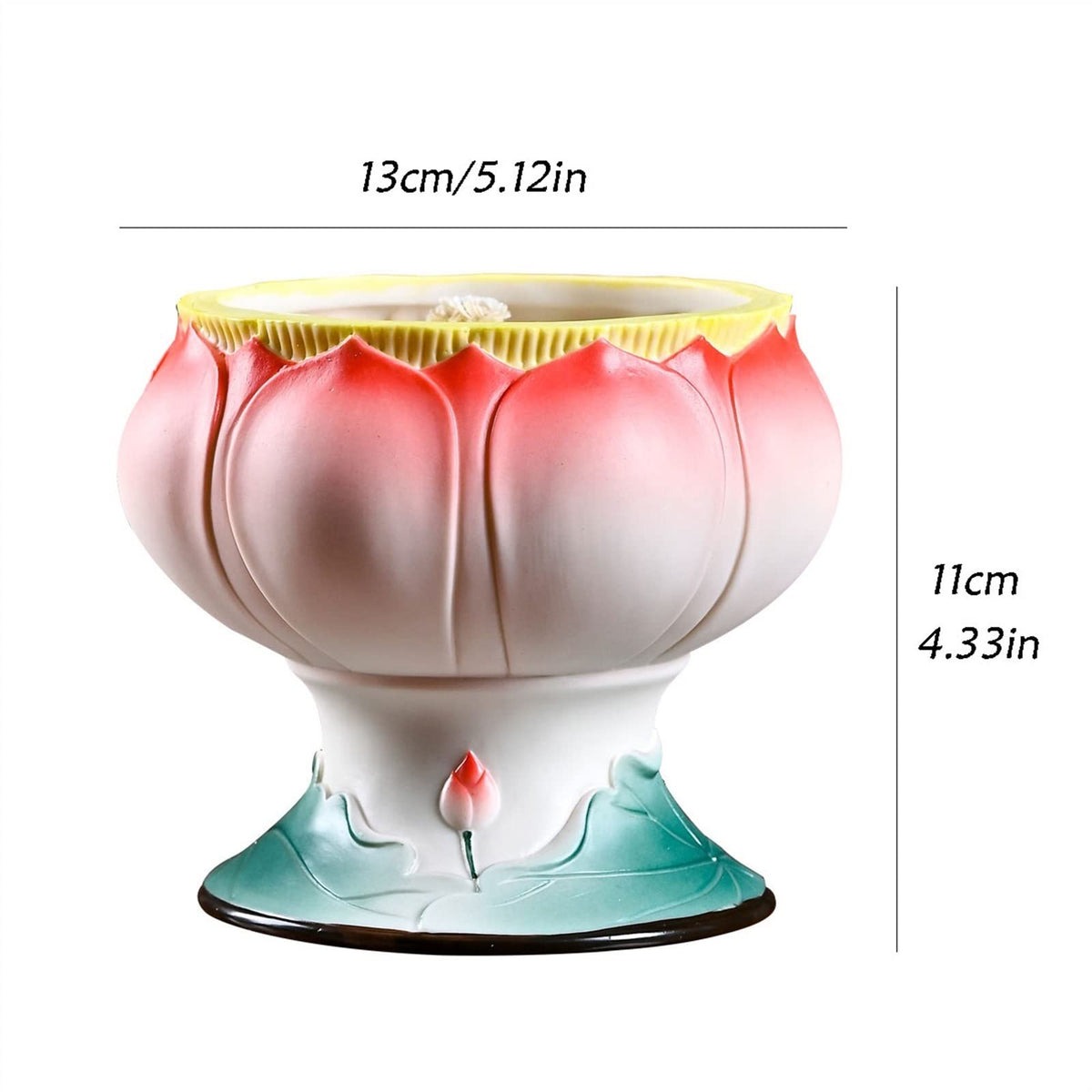 WAOCEO Candlestick Holders Candle Holder Oil Lamp Ceramic Candlestick Elegant Lotus Shaped Candle Holder Home Decoration Table Center Decoration Candle Holders (Size : B)