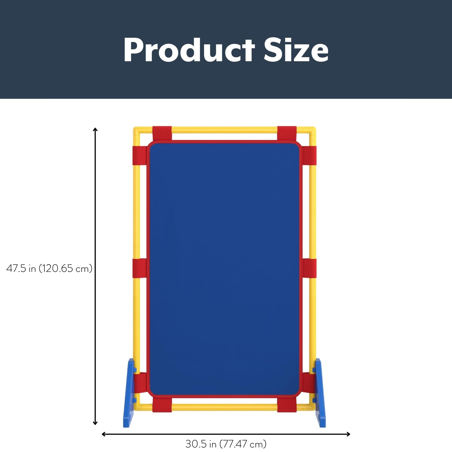 Children's Factory Rectangle PlayPanel Set - 3, Kids Room Divider Panel, Classroom Partition, Free-Standing Screen for Daycare or Preschool, Cantilever Feet Included, Blue