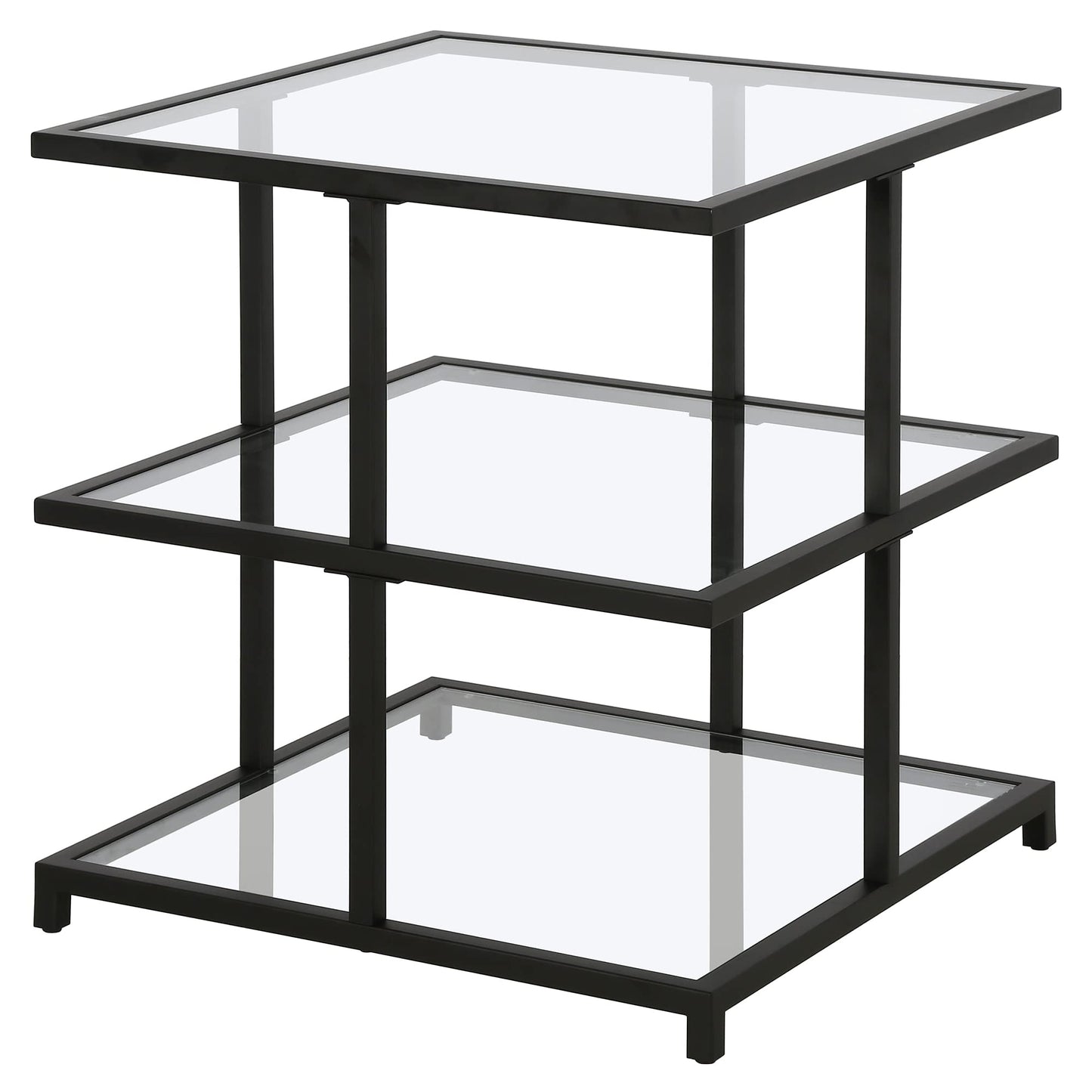 Henn&Hart 22" Wide Square Side Table in Blackened Bronze, for Home, Living Room, Bedroom, Entertainment Room, Office