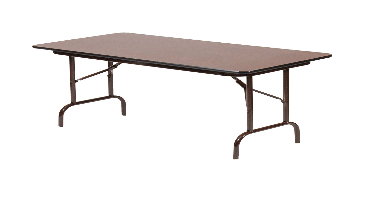 Correll CF2496M-01 Melamine Fixed Height Top Folding Table, Rectangular, 24" Width x 96" Length x 29" Height, Walnut