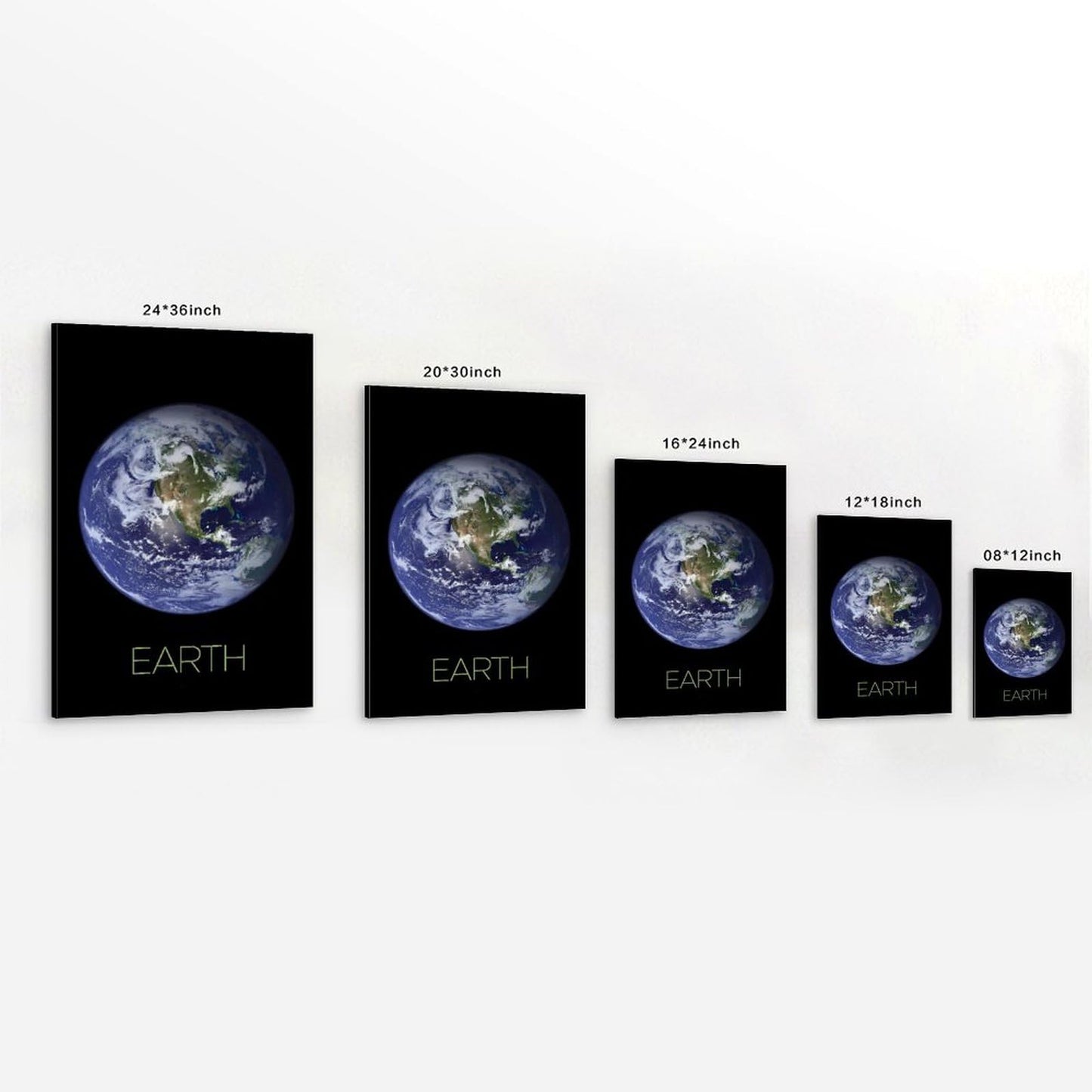 Solar System Canvas Wall Art - Earth Planet Space Poster for Kids Room Bedroom Classroom, STEM Educational Astronomy Decor, Science Gift for Boys Girls Teens, 16x24 Inch Framed