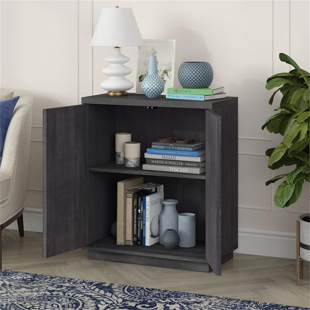 Henn&Hart 28" Wide Rectangular Accent Cabinet in Charcoal Gray, for Home, Living Room, Bedroom, Entertainment Room, Office