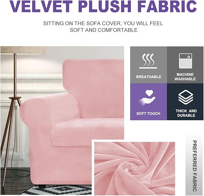 ZNSAYOTX Luxury Velvet Chair Slipcovers