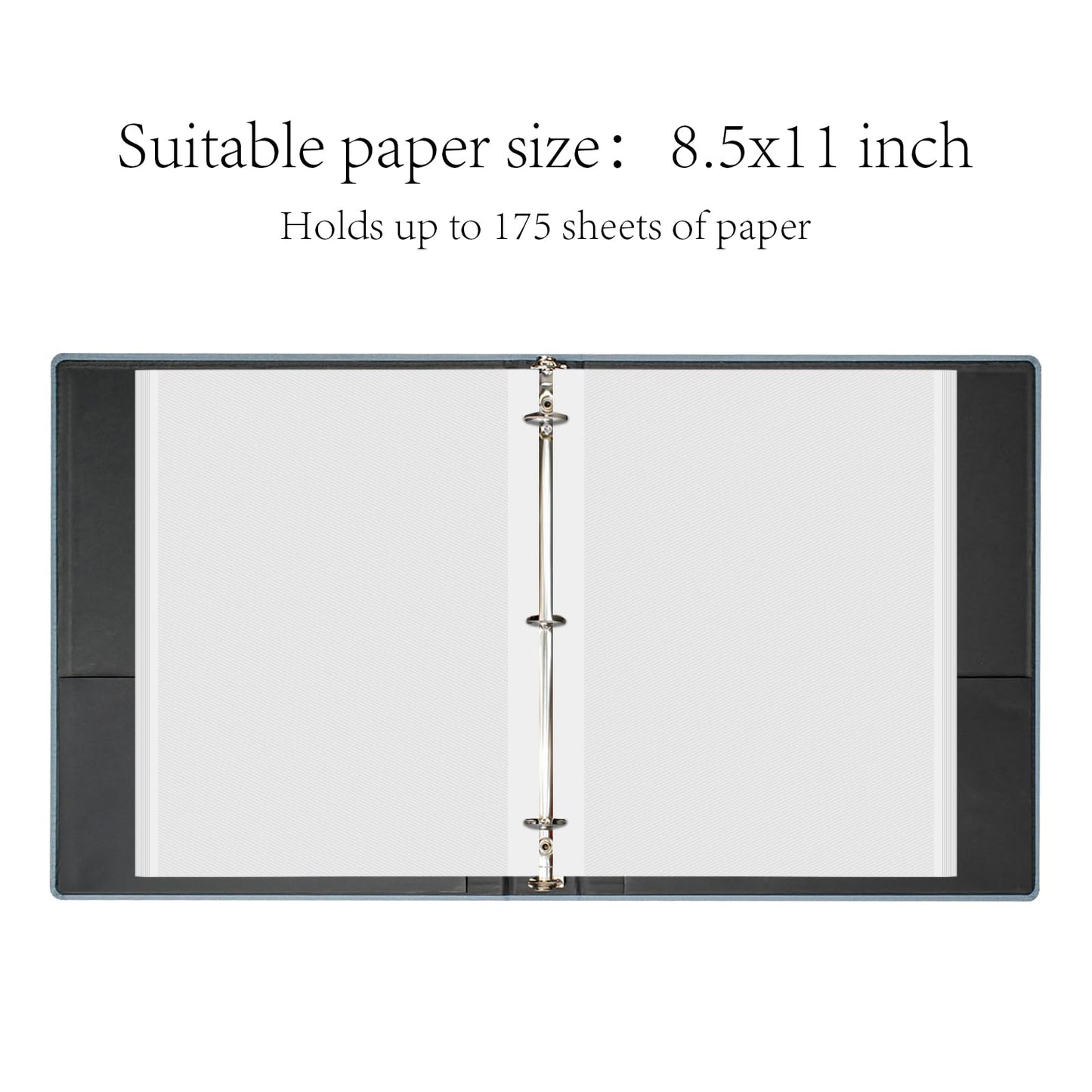 Premium Linen 3 Ring Binder 1 Inch - Decorative Hardcover Binder with Round Rings, Holds 8.5 x 11 Letter Size Paper for School, Office, Home Organization & Presentation, Wheat, Blue