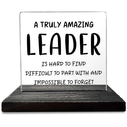 GBA62 Leader Appreciation Gifts for Women - Inspirational Manager Boss Mentor Director Signs for Home Office Cubicle Desk Shelf Table Decor