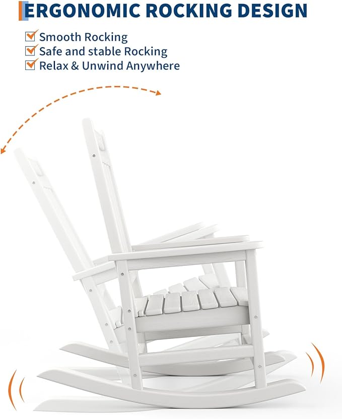 GarveeLife Poly Lumber Rocking Chair Outdoor Set of 4