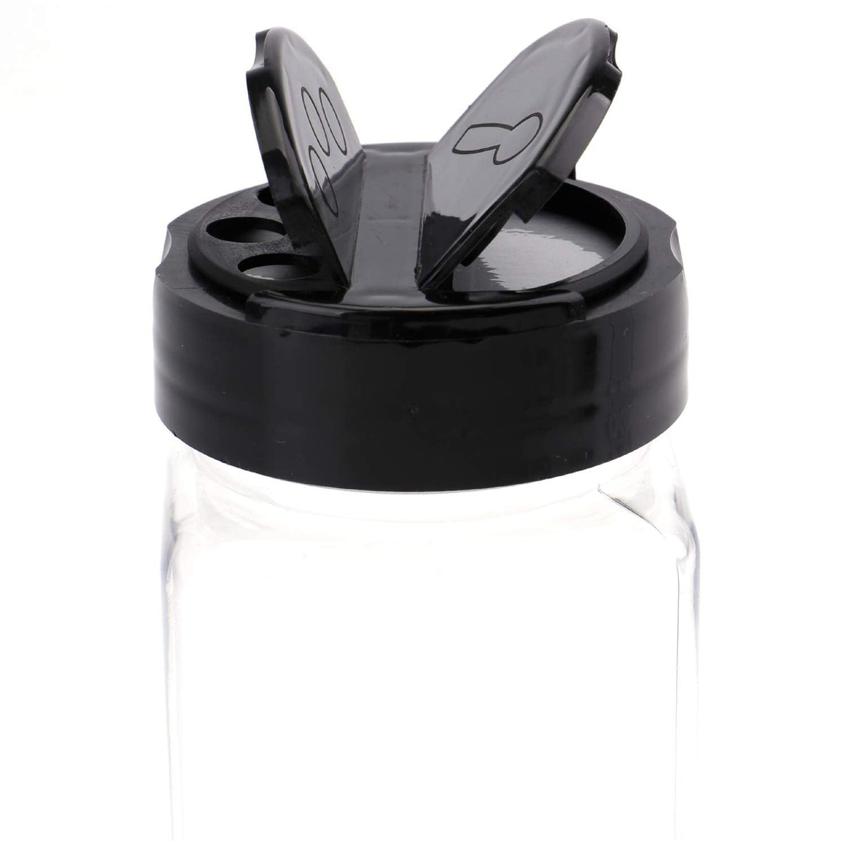 Bekith 16 Pack 9 oz Plastic Spice Jars with Black Cap, Plastic Spice Bottles Empty Seasoning Containers for Storing Spice, Herbs and Powders
