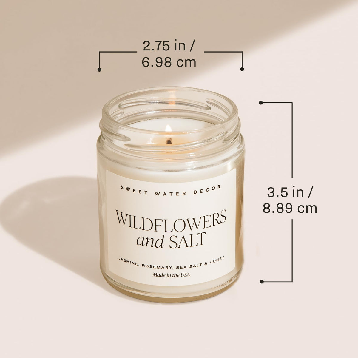 Sweet Water Decor Love You Scented Candle, Non Toxic Soy Candles with Fresh Lavender, Geranium, Warm Mahogany and Earthy Teakwood, 40 Hour Burn Time, 9Oz Gold Lid Clear Jar Candle, Poured in the USA