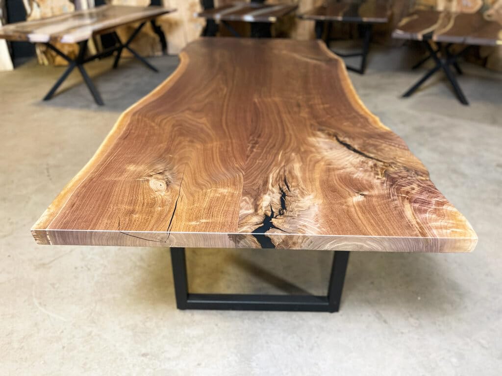 RESINHOMEFURNITURE Modern Natural Live Edge Acacia Wood Dining Table Coffee Table Living Room Table Hallway Table Meeting Table Office Table Counter Table Home Décor (30" Inches Tall, 72 x 36 Inches)