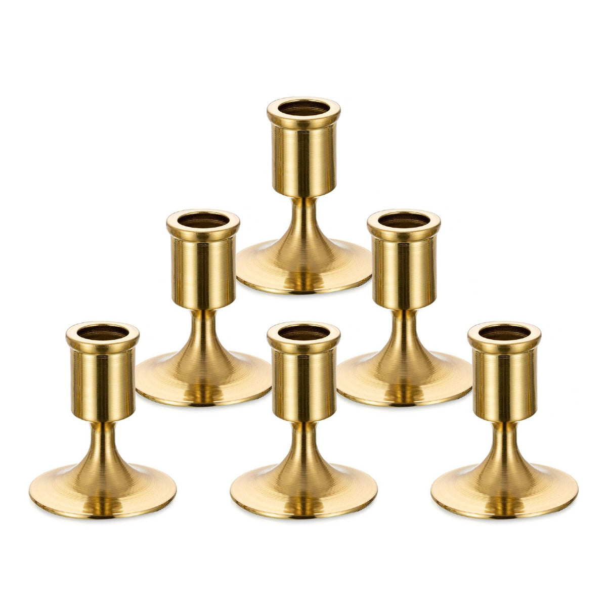 Sziqiqi Candlesticks Holder for Wedding Table Centerpiece - Gold Taper Candle Holders Candle Stick Holder Bulk for Christmas Candlelight Dinner Wedding Party Festival Decor 6 Pieces