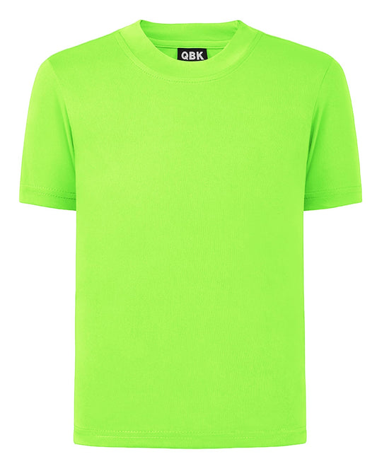 QBK 2T to Youth Neon Shirt Kids UPF 50+ Dry Fit Athletic Short Sleeve Rash Guard T Shirts for Boys Girls Sports Undershirt (Green S)