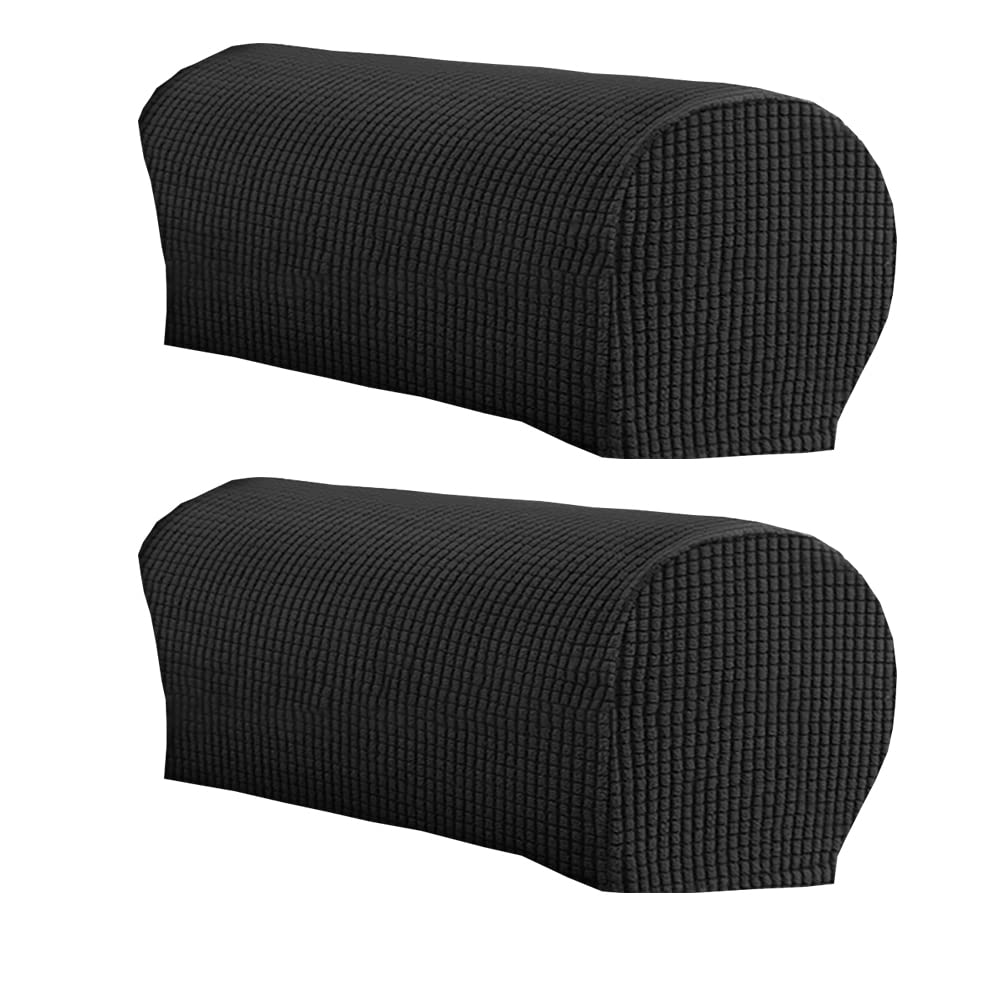 LINGXIYA Soft Stretch Plush Armrest Cover, Spandex Armrest Covers for Chairs/Sofas, Couch Arm Cover, Furniture Protector Armchair Slipcovers for Recliner, Set of 2