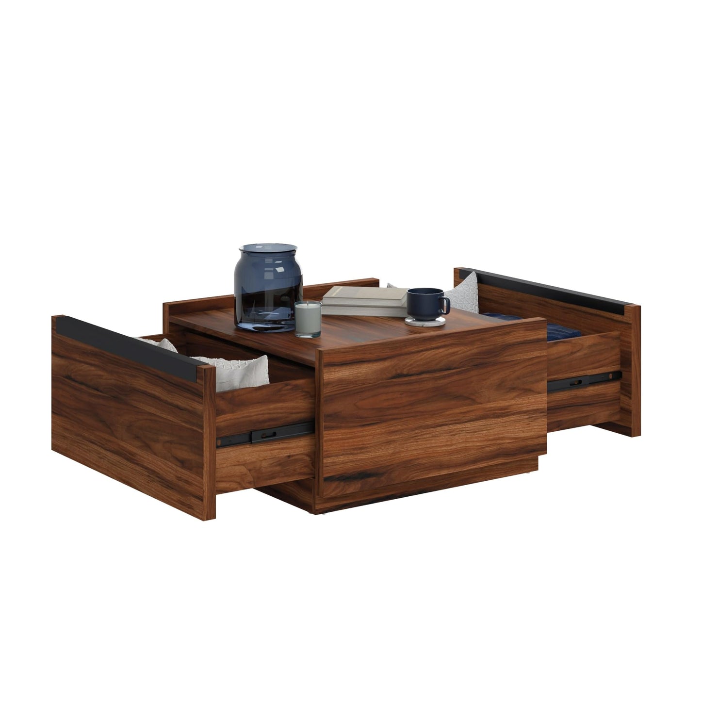 Sauder Manhattan Gate Modern Square Coffee Table, Blaze Acacia Finish