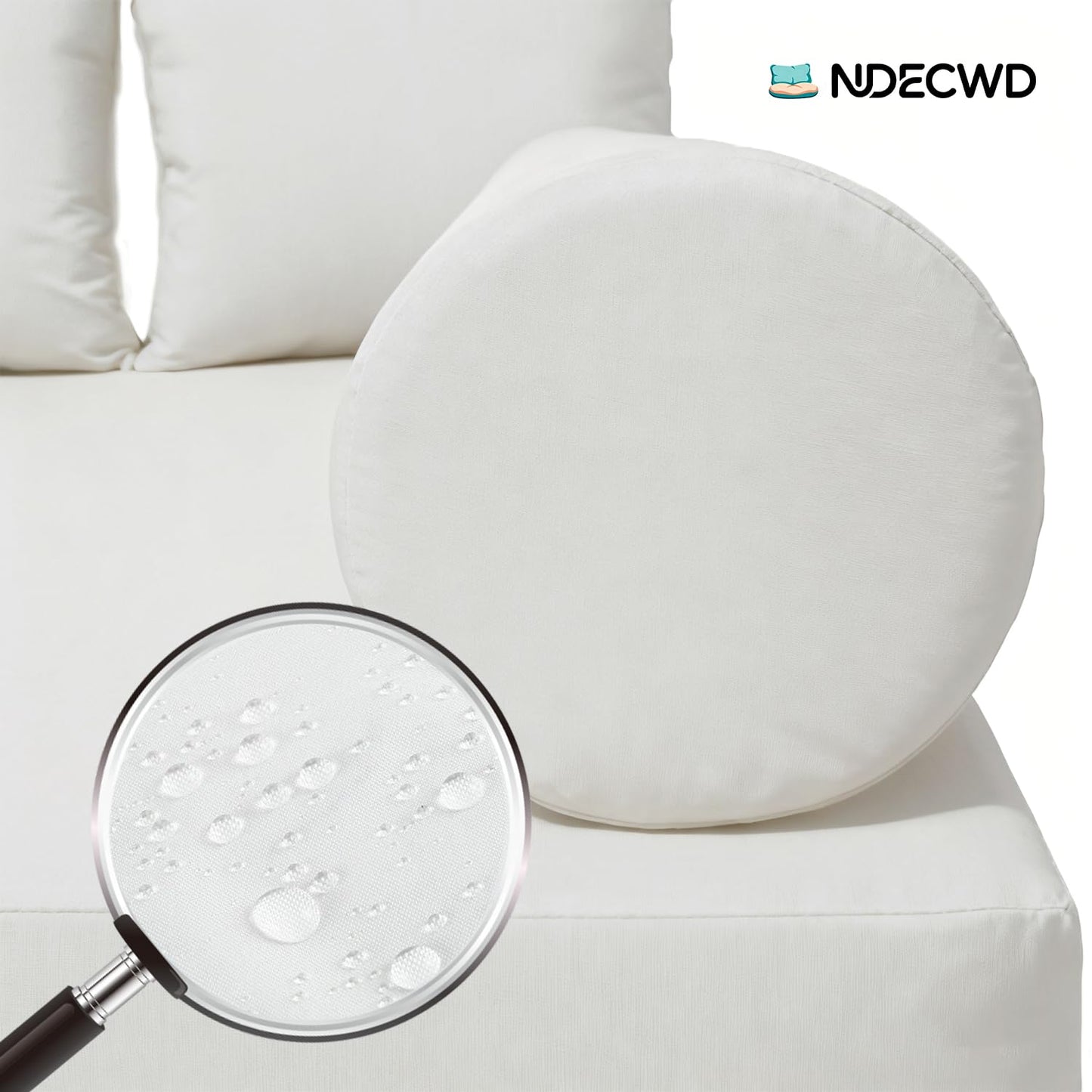 Twin Size Daybed Cushion Cover, Water-Repellent Porch Swing Mattress Slipcover (Fits 6" Depth), Heavy-Duty UV Resistant Patio Bed Protector with U-Shaped Zipper, Cover Only (White, 75 * 39 * 6in)