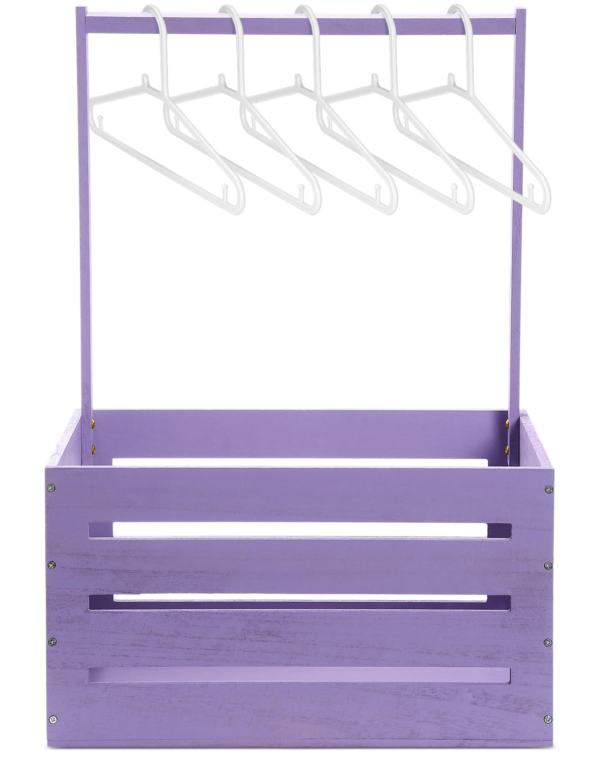Suzile Wooden Baby Shower Crate Closet Wood Basket for Gifts with Handle Boy Girl Clothes Gender Reveal Storage Box for Newborn New Parent(Purple)