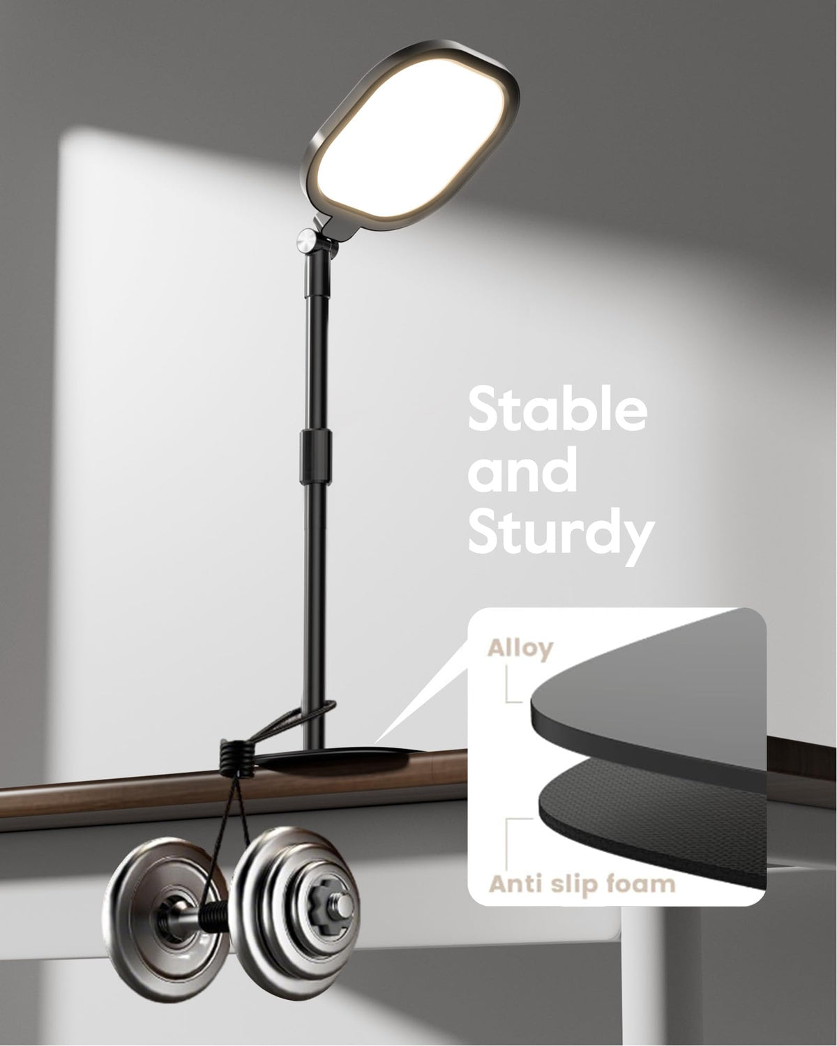 Video Conference Lighting for Zoom Meeting, Ring Light for Desk with Flexible Stand, 30 Light Modes Zoom Lighting for Computer, Desk Ring Light & Memory Function for Video Calls, Live Stream, Webcam