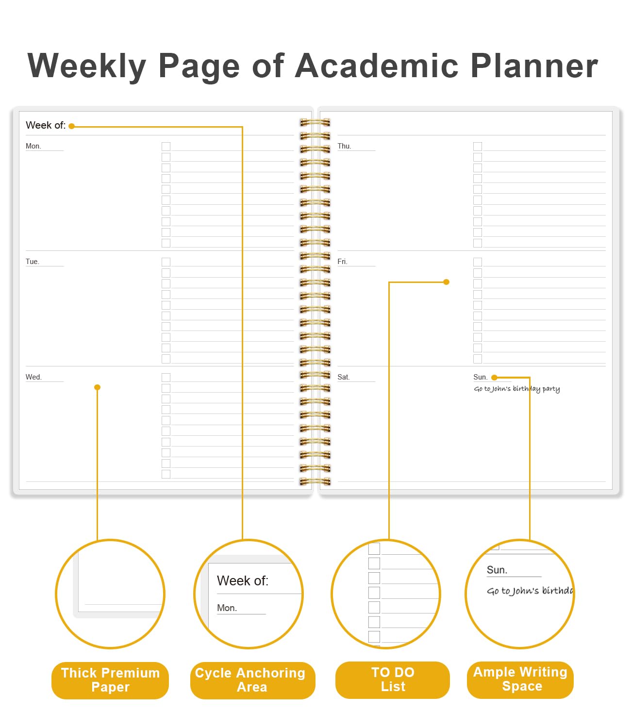 Academic Planner for 2026-2027 or Anytime - Undated Weekly Student Planner For Homeschool, High School, College & Nursing Students, 200 Pages, 8.5" x 11", Green