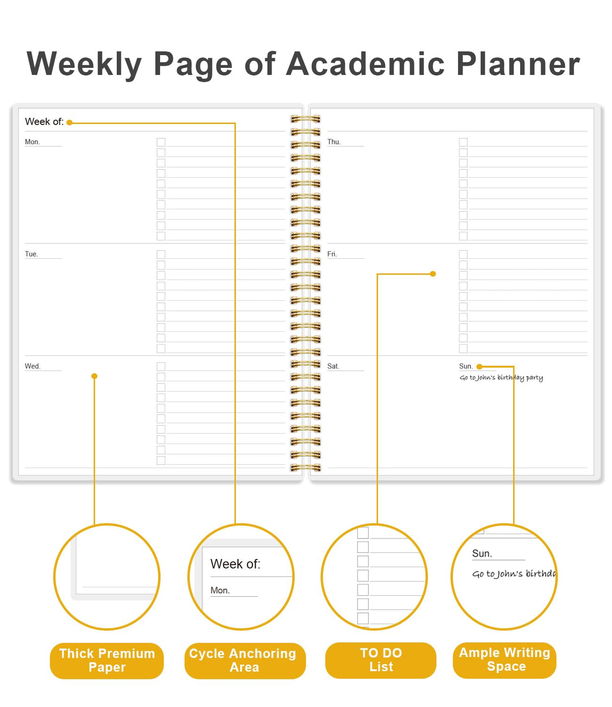 Academic Planner for 2026-2027 or Anytime - Undated Weekly Student Planner For Homeschool, High School, College & Nursing Students, 200 Pages, 8.5" x 11", Pink