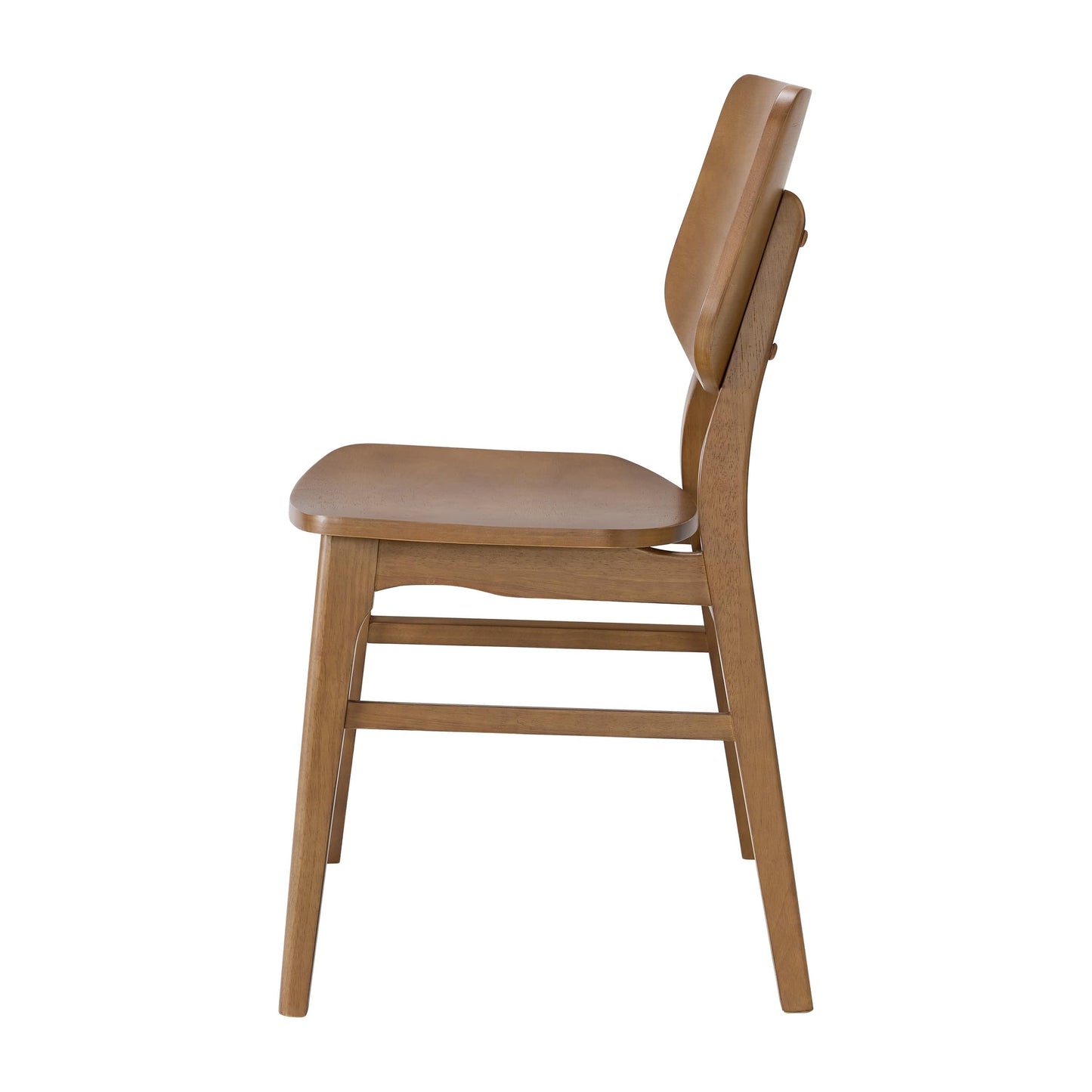 Alaterre Furniture Calais Dining – Mid Century Modern Set of 2 Dining Chairs – Solid Wood Chair Set with Minimalist Design for Dining Room or Kitchen (Warm Pecan Finish)