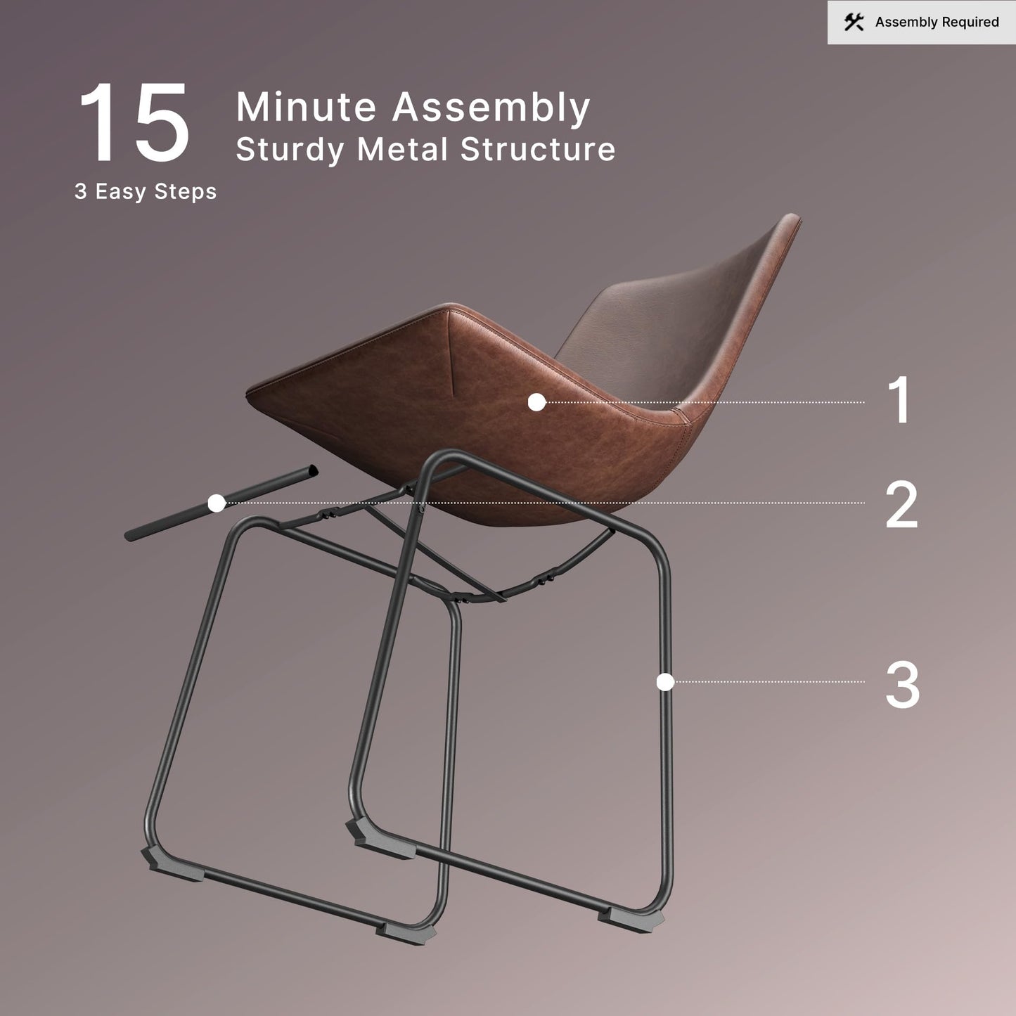 Signature Design by Ashley Mid Century Centiar 18.75" Dining Bucket Chair, 2 Count, Black and Brown