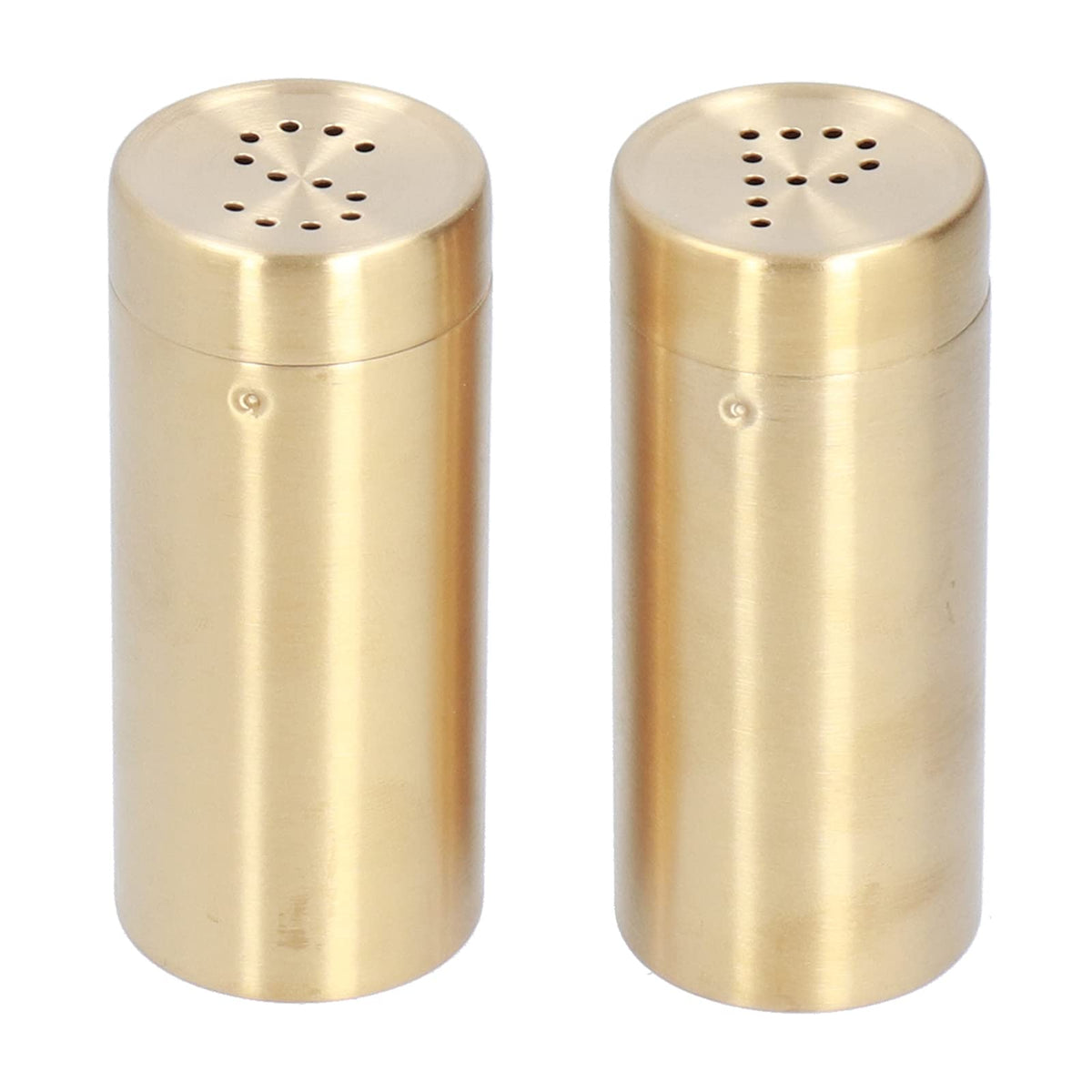 2pcs Salt and Pepper Shakers, Gold Salt And Pepper Shakers Pepper Spice Shakers Stainless Steel Seasoning Bottle Condiment Jar with Cover Ideal For Spices Condiments Herbs