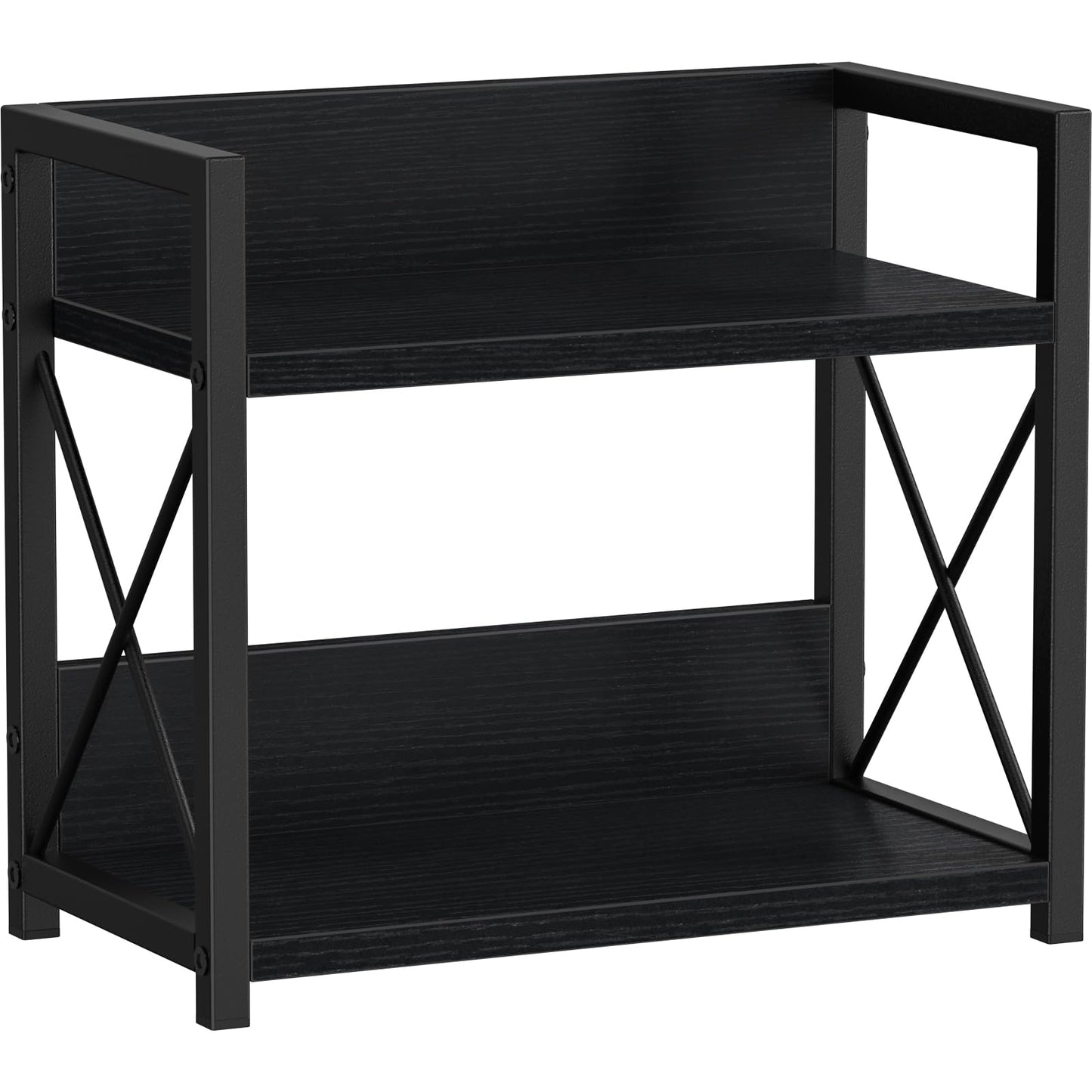 Giikin Kitchen Counter Shelf, 2 Tier Kitchen Spice Rack Organizer for Countertop, Wood Coffee Bar Organizer for Home (Black, S)