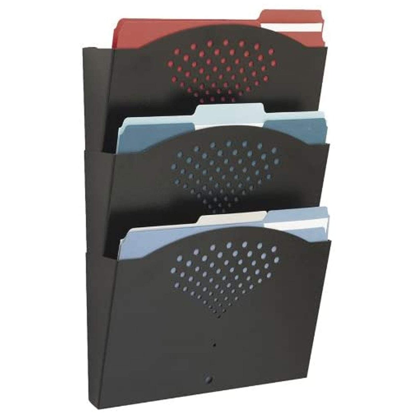 Safco Steel Three Pocket Letter Size Flush Mount Wall Rack 3172BL, Black Powder Coat Finish, Durable Commercial-Steel Construction