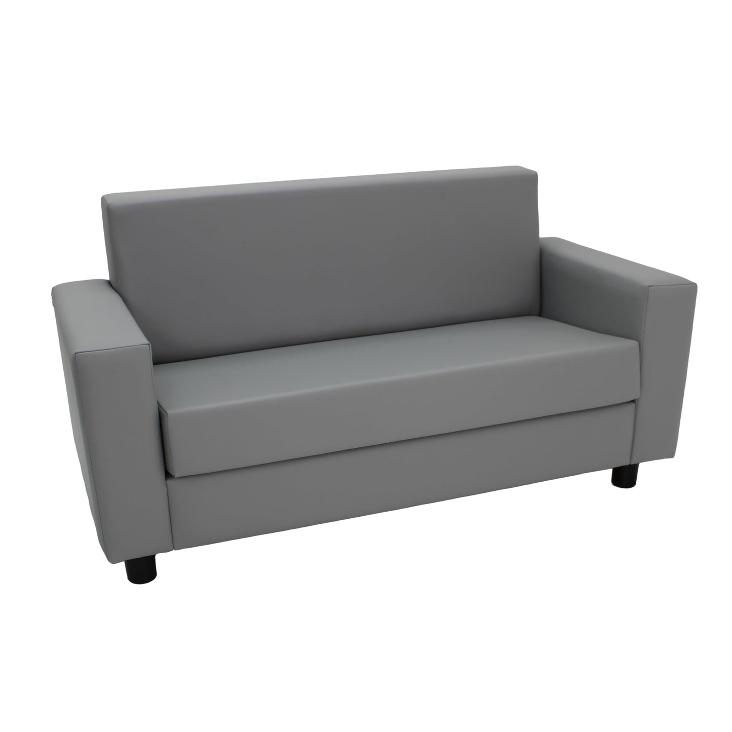 Factory Direct Partners SoftScape Inspired Playtime Classic Reading Sofa, Children's Commercial-Grade Upholstered Furniture for Home, Daycare, Preschool, Library Comfy Modern Design - Grey, 14473-GY