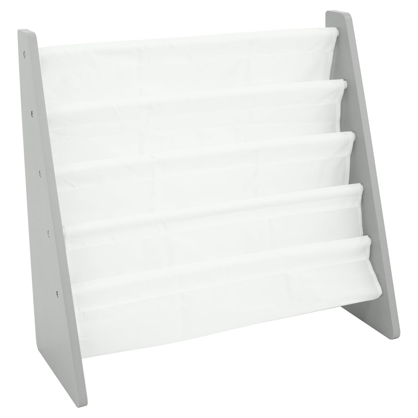Humble Crew Kids Bookshelf, 4-Tier Front-Facing Book Display Organizer, Montessori Toddler Bookcase for Playroom, Bedroom & Reading Corner, Grey Wood/White