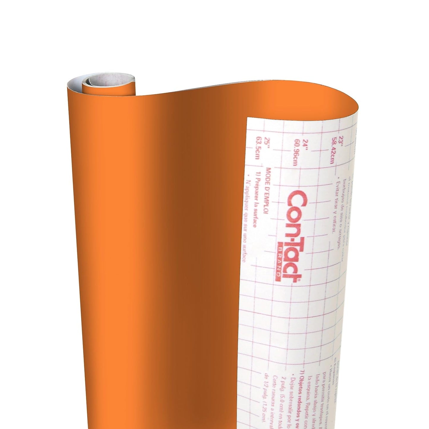 Con-Tact Brand Creative Covering, Self-Adhesive Shelf Liner, Multi-Purpose Vinyl Roll, Easy to Use and Apply, 18'' x 50', Orange